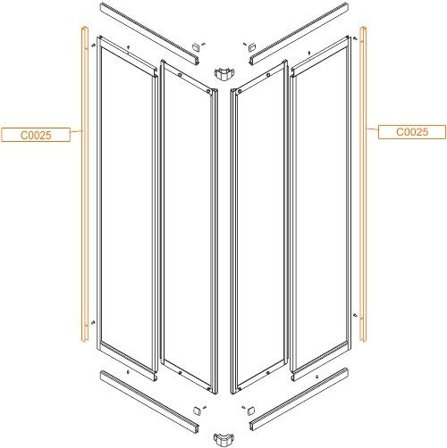 Profil mocujący U 1850 mm do kabin KNN-2-90 SANPLAST  | 660C0025