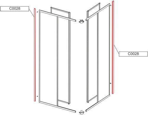 Profil mocujący U 1850 mm do kabiny prysznicowej KNs-S SANPLAST | 660C0028