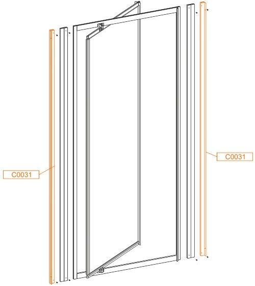 Profil mocujący U 1850 mm do kabiny prysznicowej DJ-S SANPLAST  | 660C0031