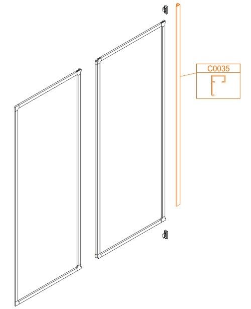 Profil U 1450 mm do KW-3 mocujący SANPLAST  | 660C00351000000