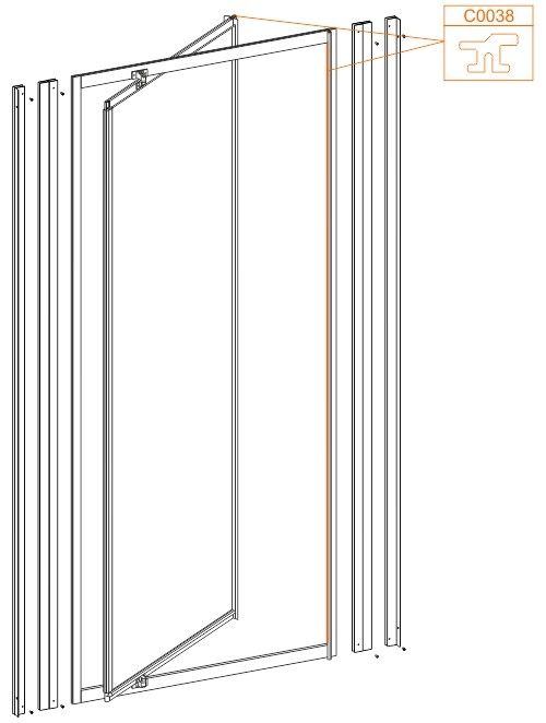 Uszczelka magnetyczna 1850 mm do kabiny prysznicowej DJa(S) SANPLAST  | 660C00380000000