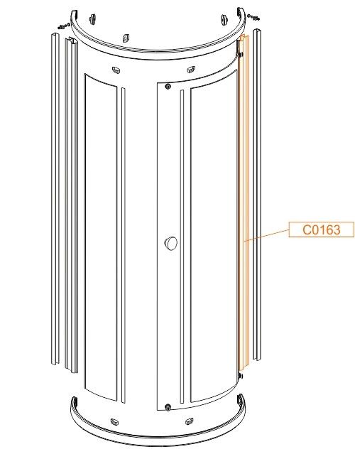 Profil pionowy 2000 mm do kabin prysznicowych okrągłych ALTUS KPO-ALT/EX, KNO-ALT/EX SANPLAST | 660C0163