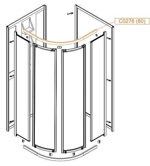 Profil górny gięty do kabiny pryszniowej KP4/ZDPlus SANPLAST | 660C02761000000
