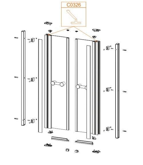 Uszczelka pionowa do kabin prysznicowych PRESTIGE II SANPLAST | 660C0326