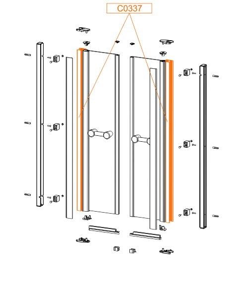 Profil pionowy do kabin prysznicowych PRESTIGE II (zawias) SANPLAST | 660C03373800000