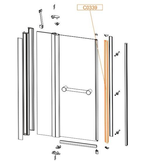 Profil pionowy taśmy magnetycznej do PRESTIGE SANPLAST | 660C03393800000