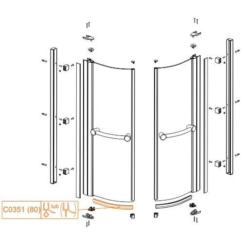 Uszczelka pozioma dolna 800 mm do KP2/PRIIa SANPLAST | 660C0351