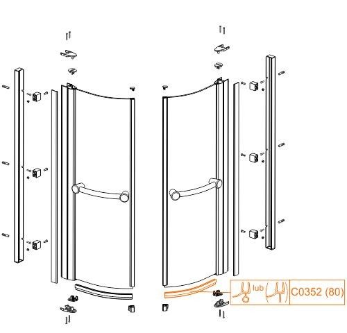 Uszczelka pozioma dolna 800/1000 mm do KP2/PRIIa SANPLAST | 660C0352