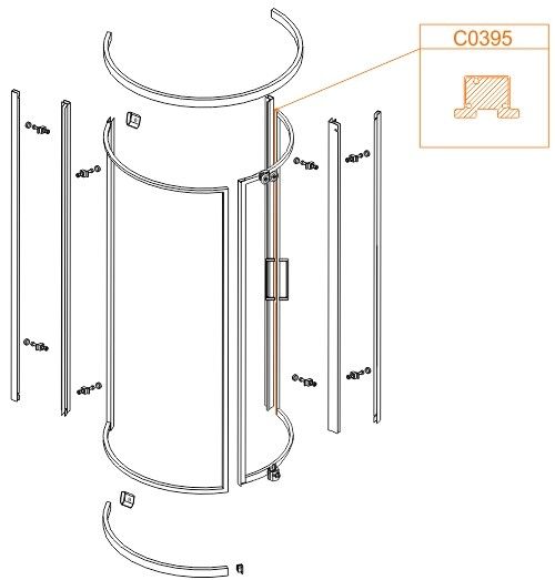 Uszczelka magnetyczna do kabin nawannowych ASPIRA i ZODIAK PLUS SANPLAST | 660C0395