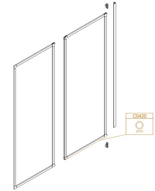 Uszczelka pozioma dolna do kabiny nawannowej KW-2-c z serii CLASSIC SANPLAST | 660C0420