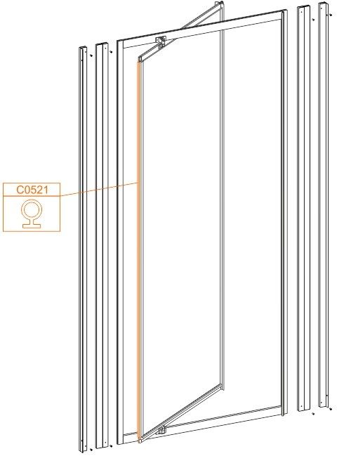 Uszczelka pionowa 1725 mm SANPLAST | 660C0521