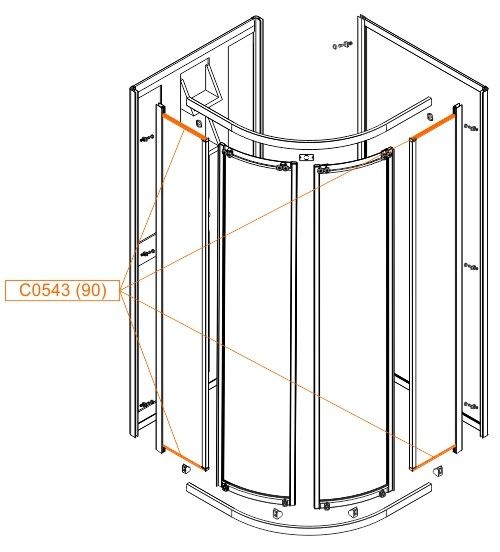 Profil poziomy 900 mm ściany stałej SANPLAST | 660C05431000000