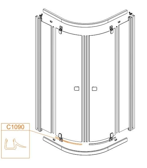 Uszczelka dolna do drzwi SANPLAST | 660C1090