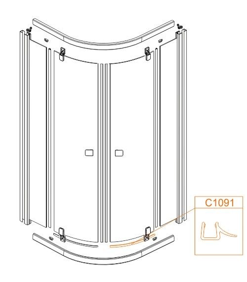 Uszczelka dolna do drzwi SANPLAST  | 660C1091