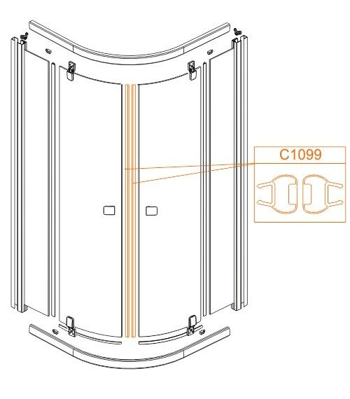 Uszczelka magnetyczna do drzwi komplet SANPLAST | 660C1099