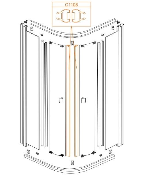 Uszczelka magnetyczna do drzwi komplet SANPLAST | 660C1108