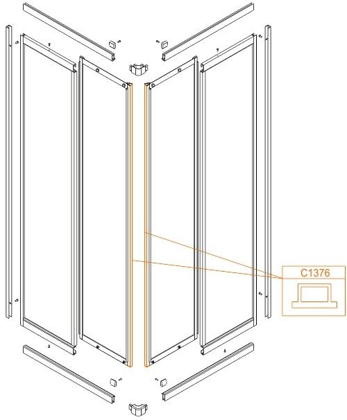 Uszczelka pionowa do drzwi KNN-2-d SANPLAST | 660C1376