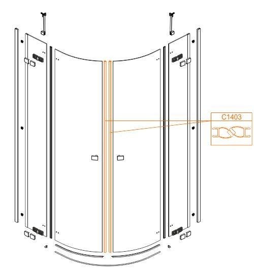 Uszczelka magnetyczna do kabiny FREE LINE SANPLAST | 660C1403