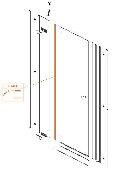 Uszczelka pionowa do KP4/FREE SANPLAST | 660C1406