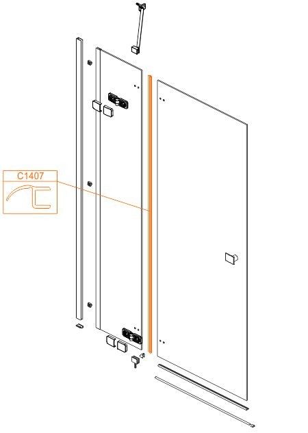 Uszczelka pionowa do parawawanu PW2 FREE LINE SANPLAST | 660C1407