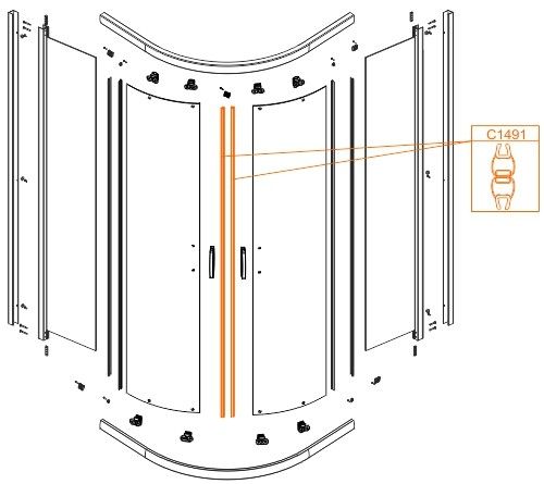 Uszczelka magnetyczna do KP4-TX5 komplet SANPLAST | 660C1491