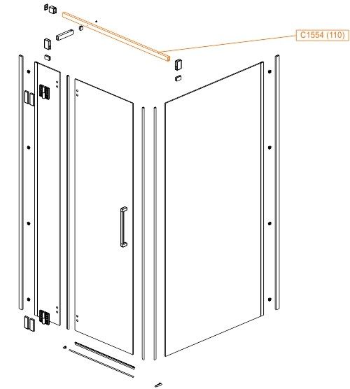 Profil łączący do kabiny prysznicowej SANPLAST  | 660C15543800000