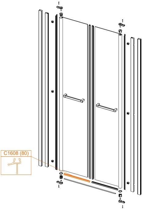 Uszczelka pozioma dolna 800 mm SANPLAST | 660C1608