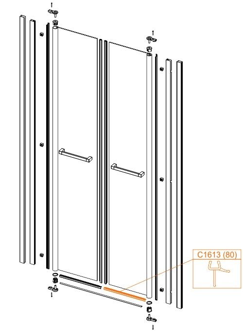 Uszczelka pozioma dolna 800 mm SANPLAST | 660C1613