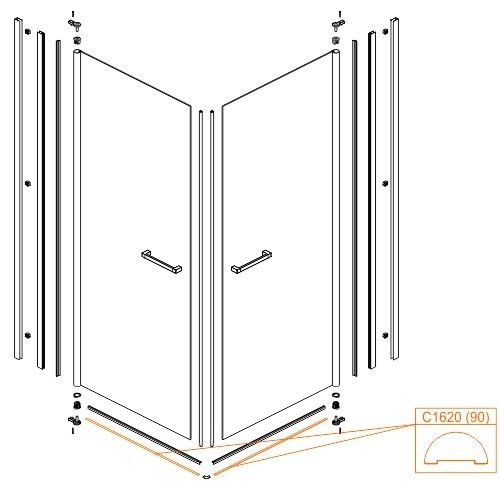 Próg prosty do KN2/PRIII 90 aluminiowy SANPLAST  | 660C1620