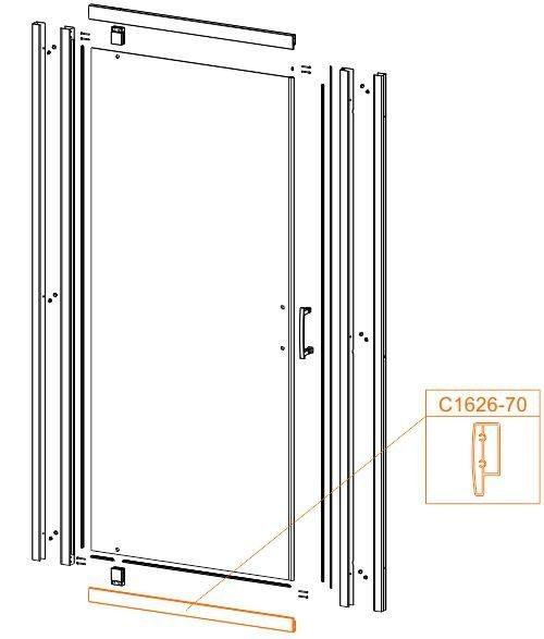Profil poziomy prosty do kabiny prysznicowej SANPLAST | 660C16263800000
