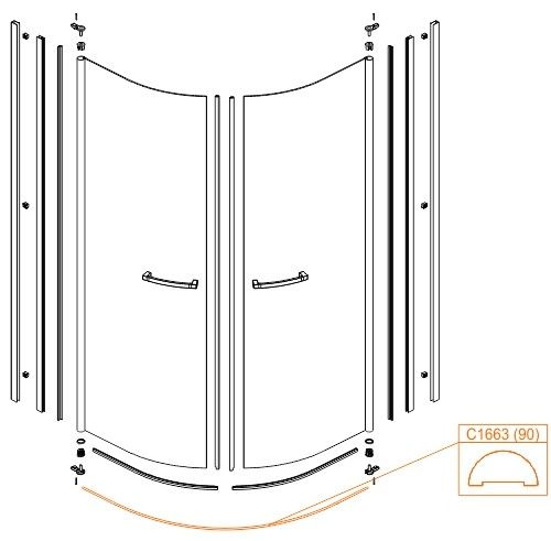 Próg gięty do KP2/PRIII 90 aluminiowy SANPLAST  | 660C1663