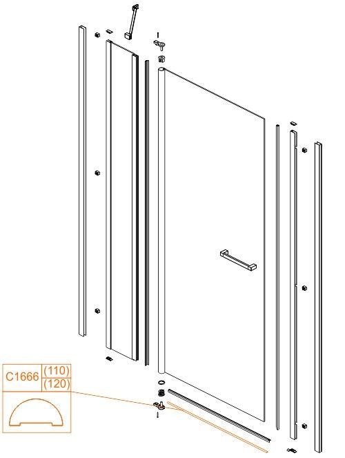 Listwa dolna do kabiny DJ2PRIII SANPLAST  | 660C1666