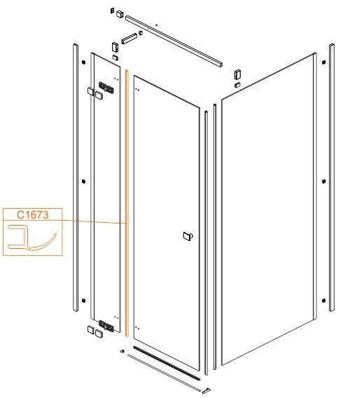 Uszczelka pionowa do kabiny Free Line SANPLAST | 660C1673