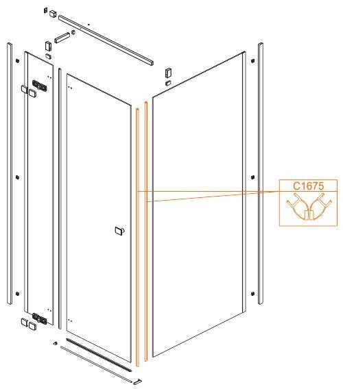 Uszczelka magnetyczna szkło hartowane SANPLAST KP1DJ/VE-S-90 | 660C1675