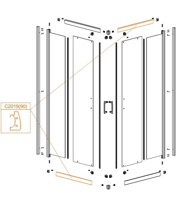 Profil poziomy prosty górny (P) lub dolny (L) SANPLAST | 660C20193800000