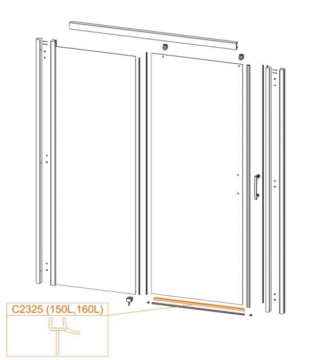 Uszczelka okapowa do kabin prysznicowych SANPLAST | 660C2325