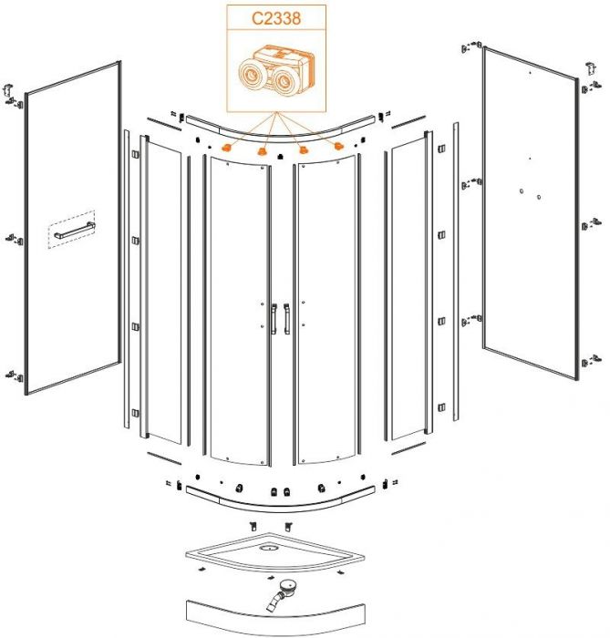 Rolka kabinowa górna fi 24 SANPLAST | 660C23383000000