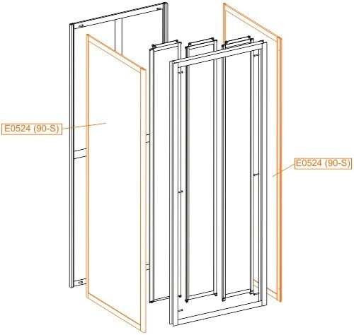 Szyba boczna do KC/DTR-90-S szkło hartowane SANPLAST | 660E0524