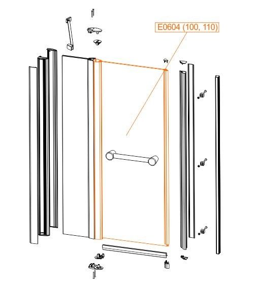 Element ruchomy do kabiny 80 SANPLAST | 660E0604