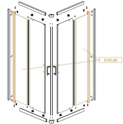 Element stały do kabiny prysznicowej szkło hartowane SANPLAST | 660E13533840100