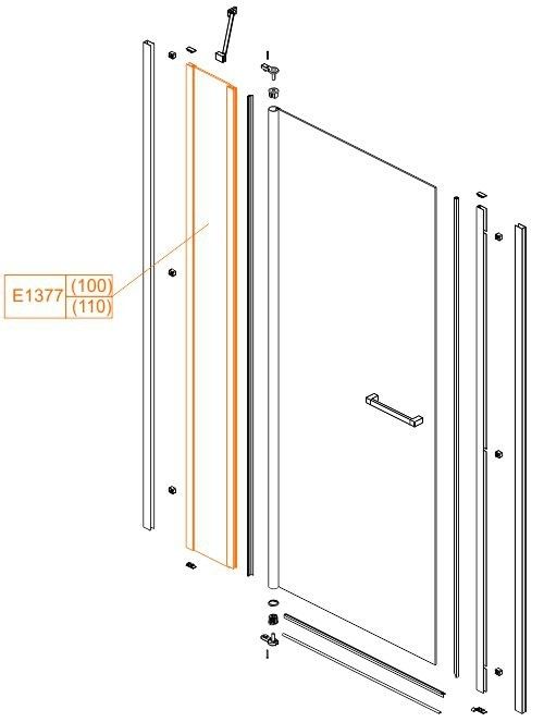 Element stały do kabin prysznicowych szkło hartowane SANPLAST | 660E13773840100