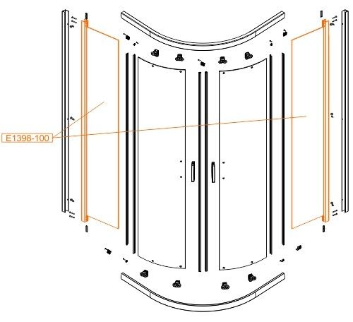 Element stały do kabiny prysznicowej szkło hartowane SANPLAST | 660E13983823100
