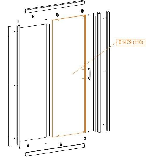 Element ruchomy prosty do kabiny prysznicowej szkło hartowane SANPLAST  | 660E14793840100
