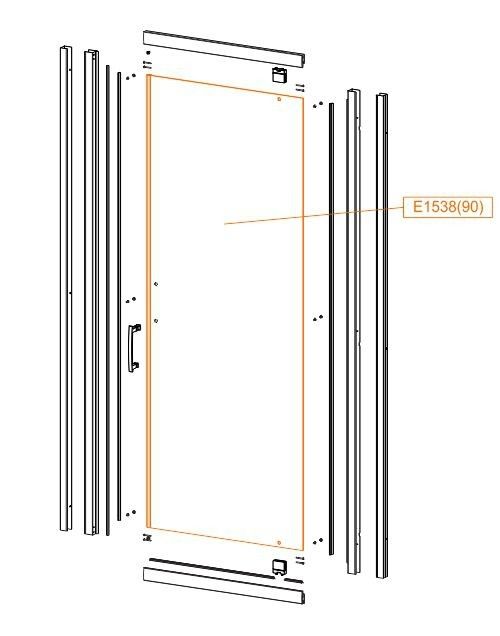 Element ruchomy prosty szkło hartowane SANPLAST | 660E15383823100