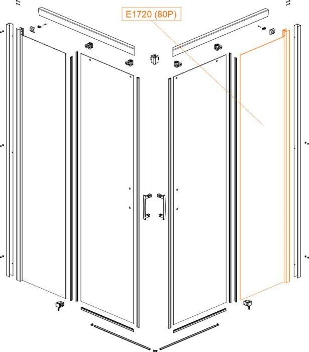 Element stały prosty szkło hartowane SANPLAST | 660E17203840100