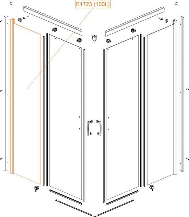 Element stały prosty szkło hartowane SANPLAST | 660E17233840100