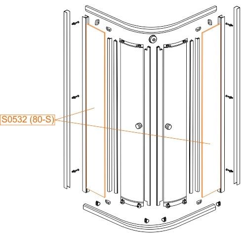 Szyba stała do KP4/AT-80-S szkło hartowane SANPLAST | 660S0532