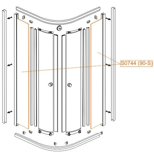 Szyba stała do KP4/ATX 90 szkło hartowane SANPLAST | 660S0744