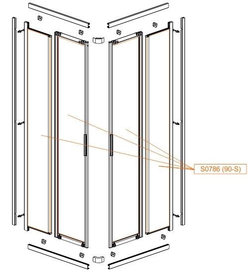 Szyba stała do kabiny ASPIRA-90 szkło hartowane SANPLAST | 660S0786
