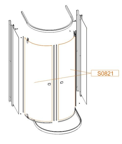 Szyba ruchoma do KP2DJ/VE szkło hartowane SANPLAST | 660S0821